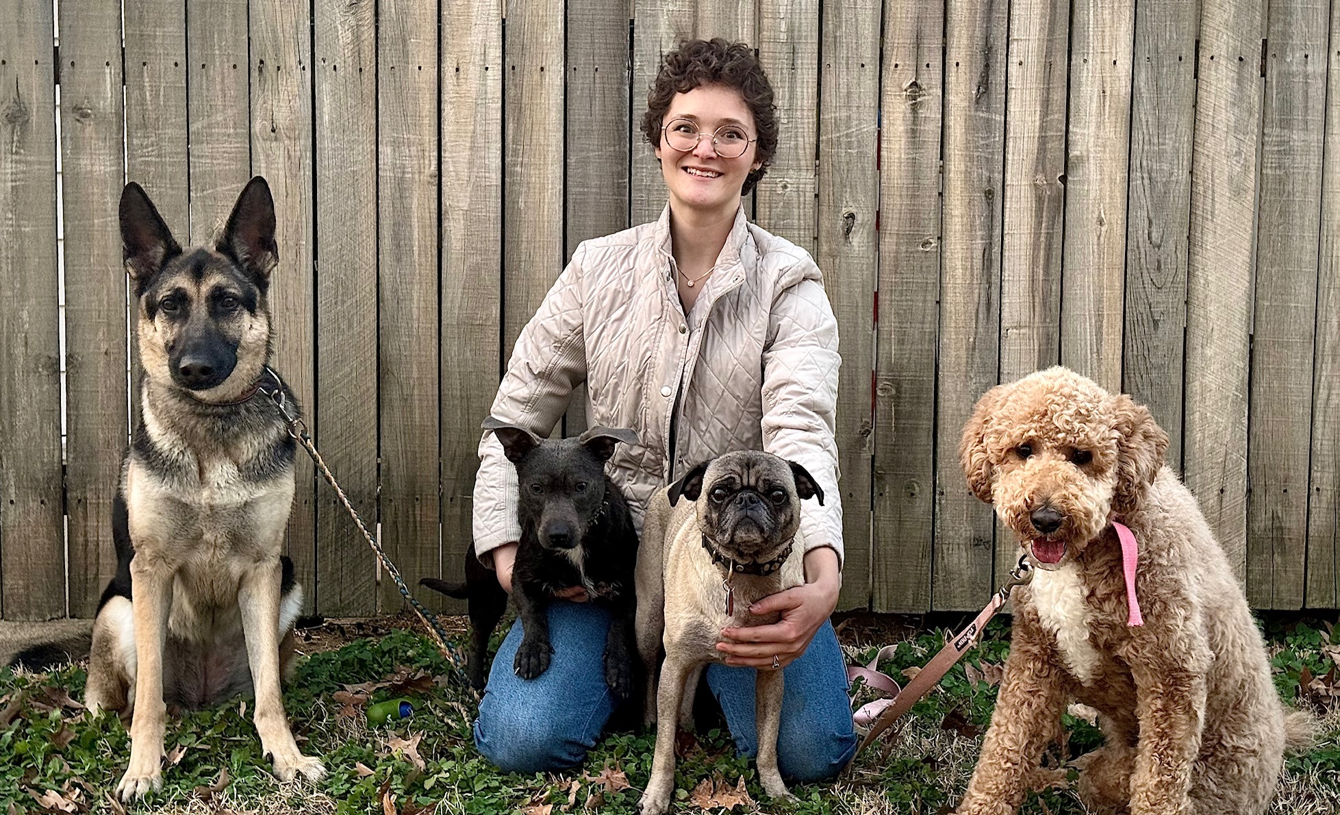 Kami with her dogs